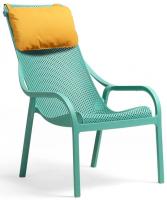 Лаунж-кресло пластиковое с подушкой Net Lounge ментоловый, горчичный